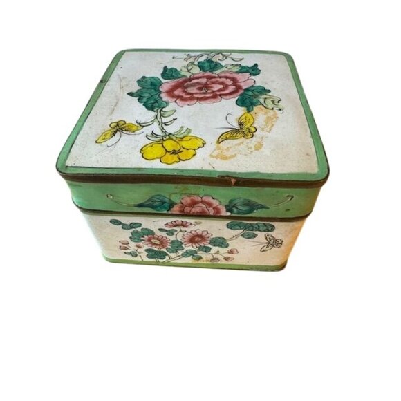 Antique Asian Enamel Pastel Jewelry Box With Lid - Picture 2 of 9